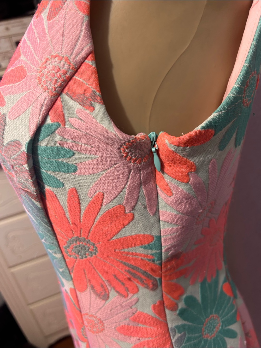Sara Campbell floral sleeveless sheath dress size 2 - Picture 5 of 8